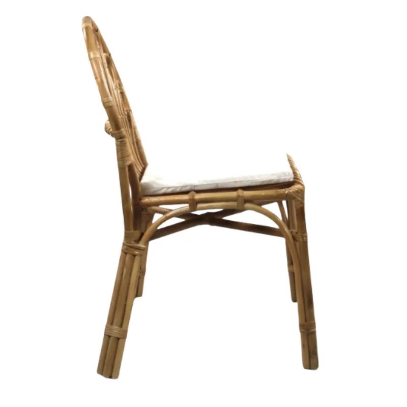 Silla Punta Cana de Ratán Natural con Cojín | Mobiliario Exterior