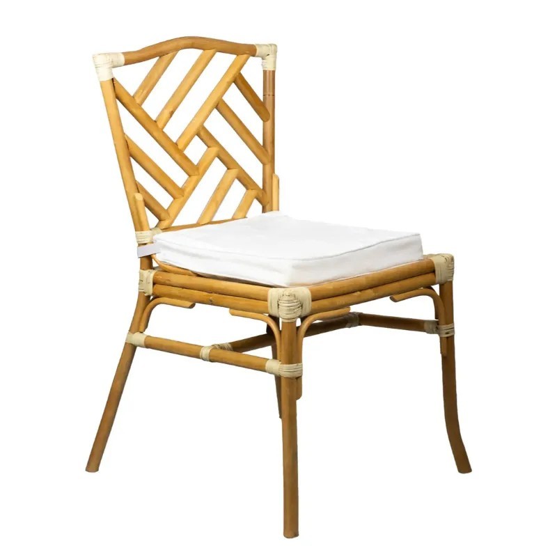 Silla Dominicana de Ratán Natural con Cojín | Exterior