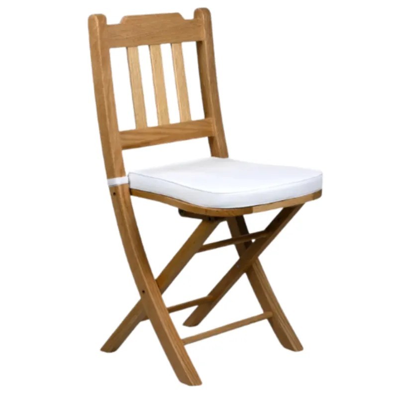 Silla Ópera Natural Plegable de Madera con Cojín | Exterior