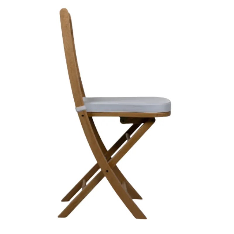 Silla Ópera Natural Plegable de Madera con Cojín | Exterior