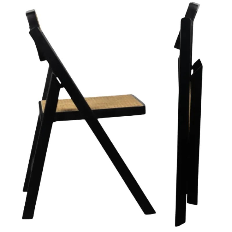 Silla Nórdika Plegable de Madera y Ratán | Mobiliario Hostelería