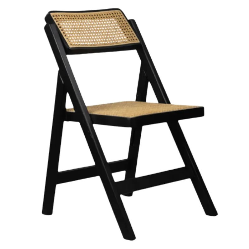 Silla Nórdika Plegable de Madera y Ratán | Mobiliario Hostelería