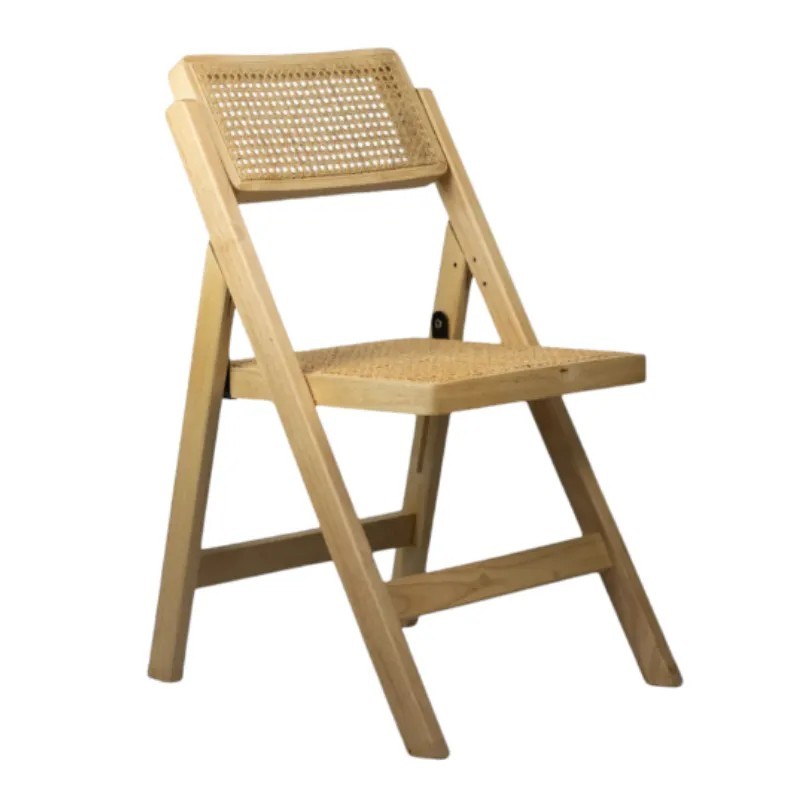 Silla Nórdika Plegable de Madera y Ratán | Mobiliario Hostelería 2
