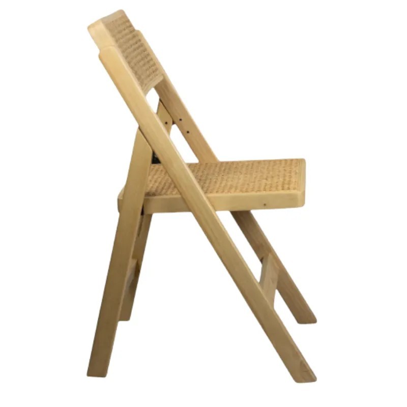 Silla Nórdika Plegable de Madera y Ratán | Mobiliario Hostelería