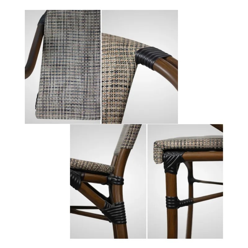Silla Dijon Estilo Bistró de Aluminio y Textileno | Exterior