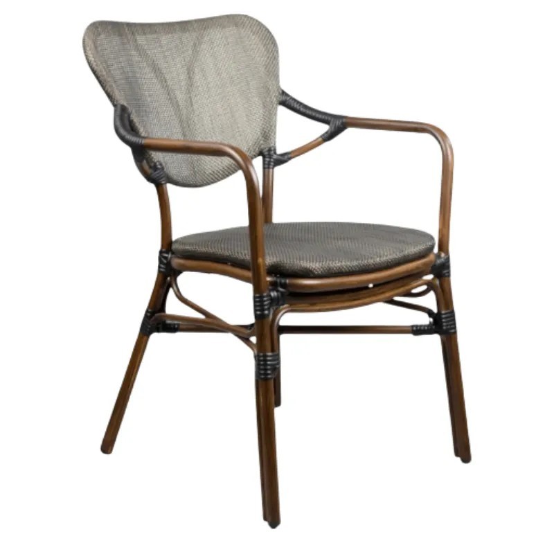 Silla Toulouse Bistró con Reposabrazos de Aluminio | Exterior