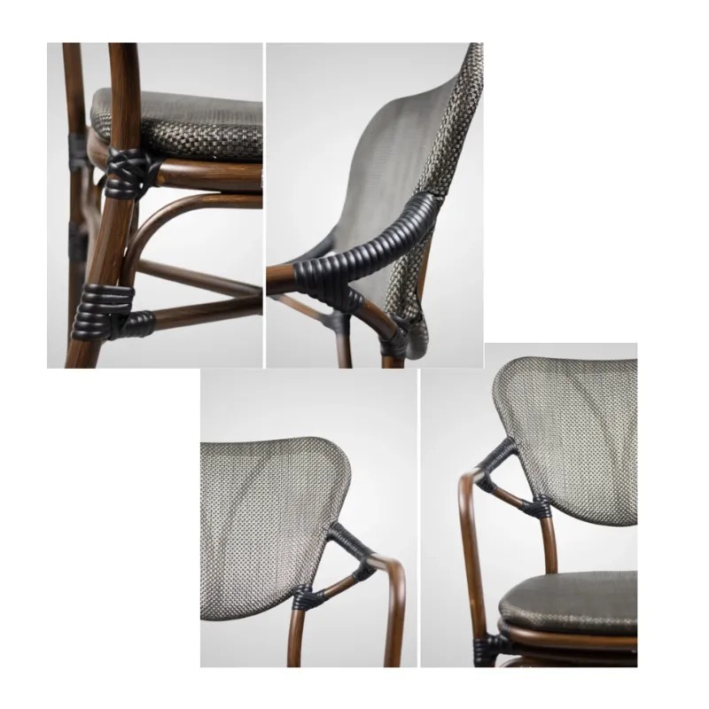 Silla Toulouse Bistró con Reposabrazos de Aluminio | Exterior