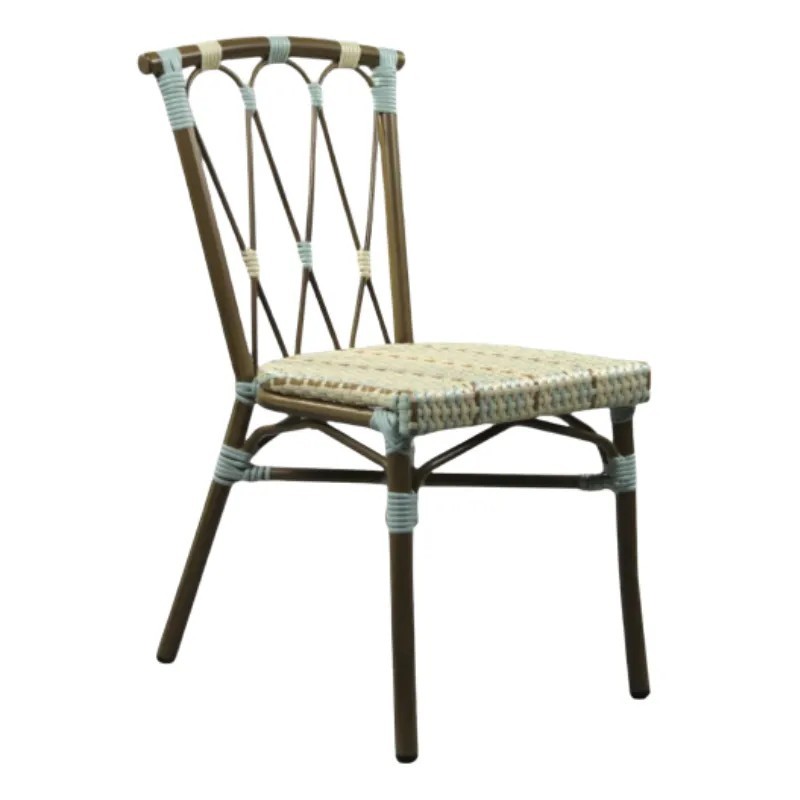 Silla Lyon Bistró de Aluminio y Ratán Sintético | Exterior