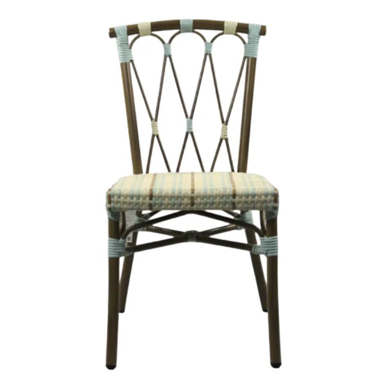 Silla Lyon Bistró de Aluminio y Ratán Sintético | Exterior 2