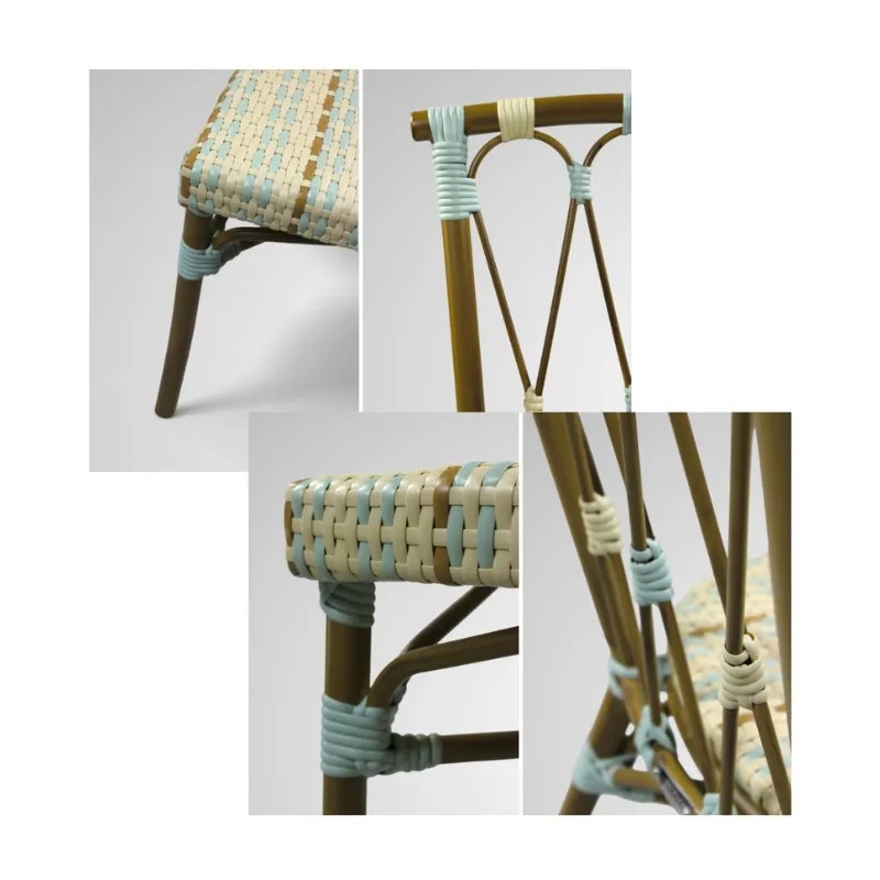 Silla Lyon Bistró de Aluminio y Ratán Sintético | Exterior