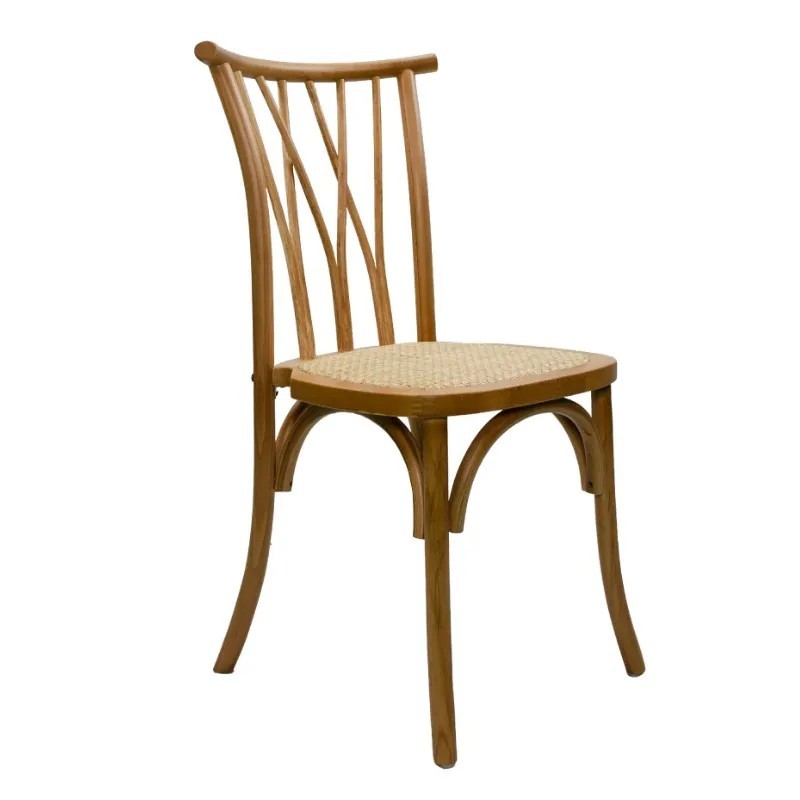 Silla Roma de Madera y Ratán | Mobiliario Hostelería