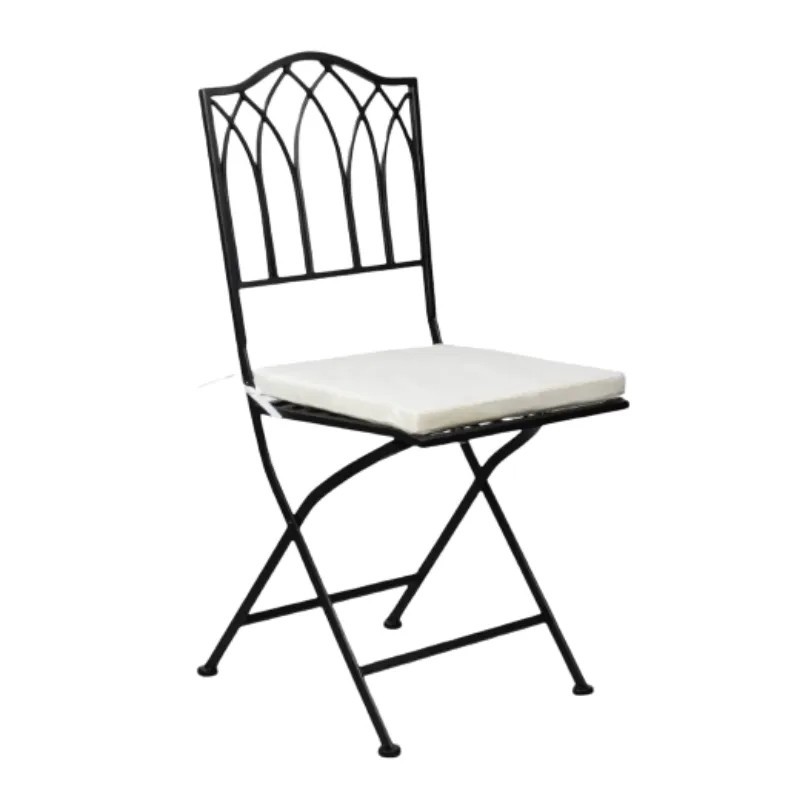 Silla Forja Mosaico Negra Plegable | Mobiliario Hostelería