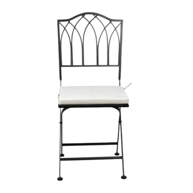 Silla Forja Mosaico Negra Plegable | Mobiliario Hostelería