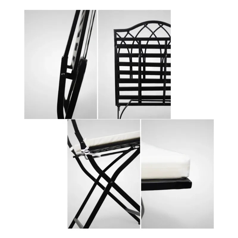Silla Forja Mosaico Negra Plegable | Mobiliario Hostelería