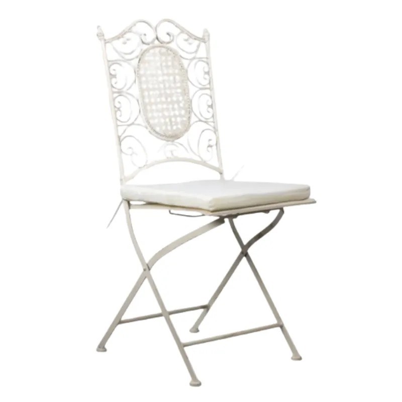 Silla Forja Catedral Blanca Plegable | Mobiliario Hostelería