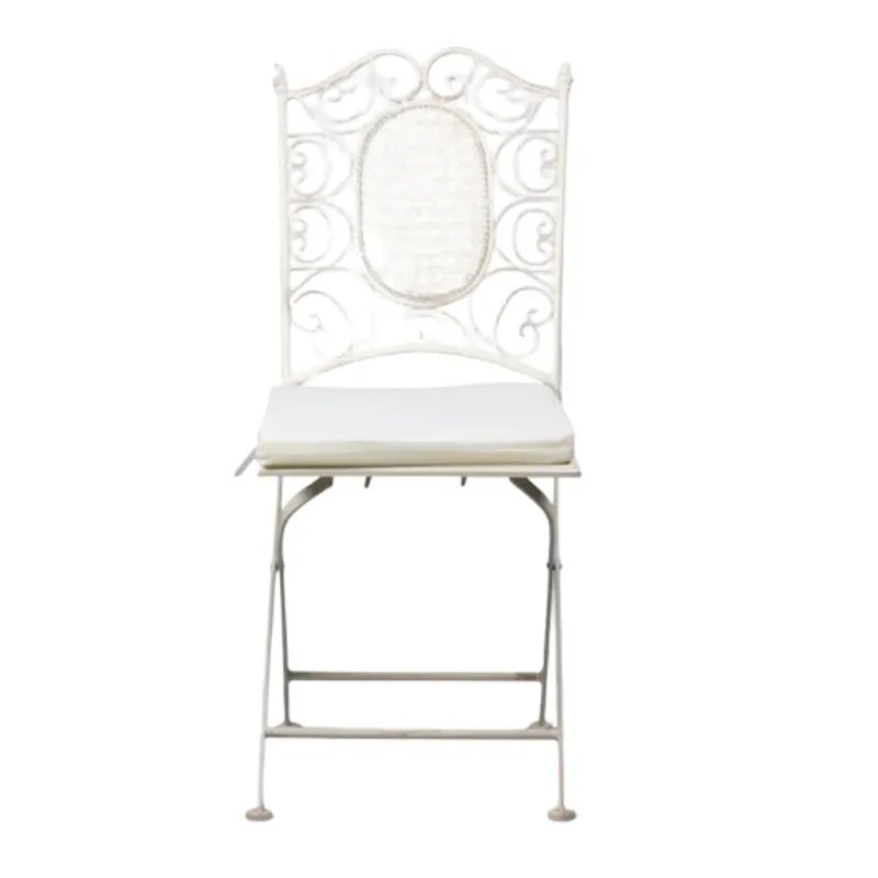 Silla Forja Catedral Blanca Plegable | Mobiliario Hostelería
