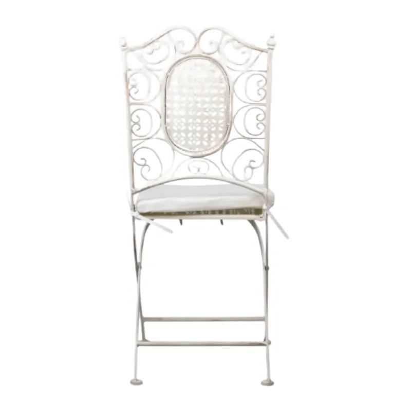 Silla Forja Catedral Blanca Plegable | Mobiliario Hostelería