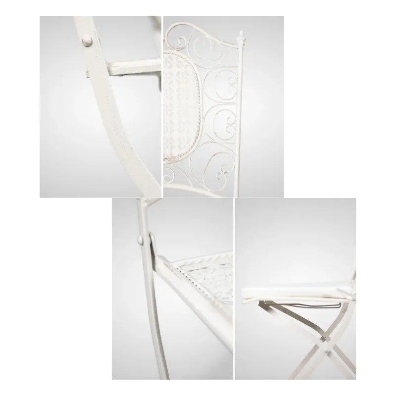 Silla Forja Catedral Blanca Plegable | Mobiliario Hostelería