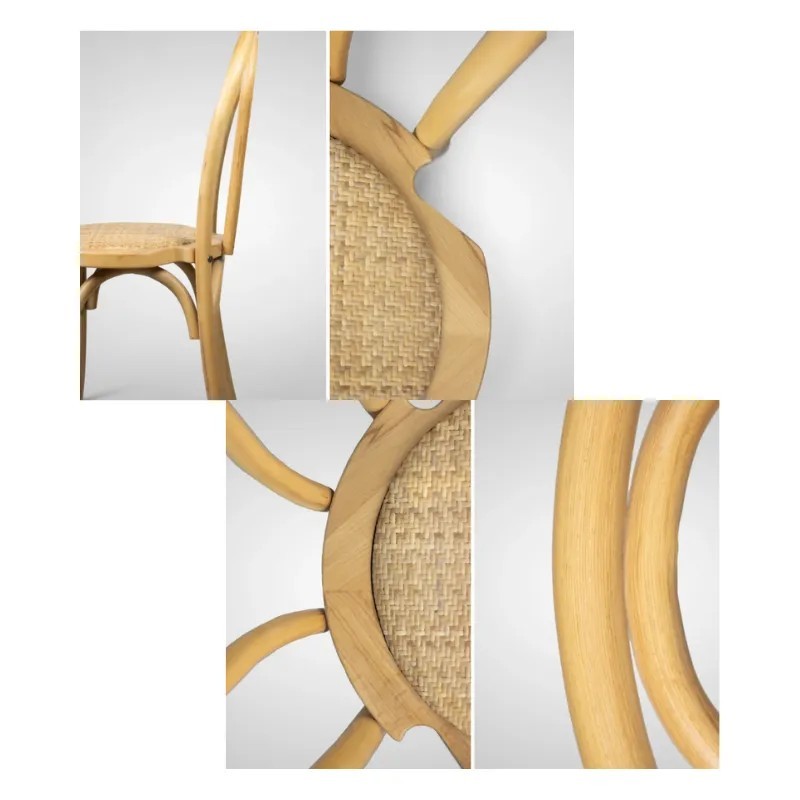 Silla Thonet de Madera y Ratán Apilable | Mobiliario Hostelería