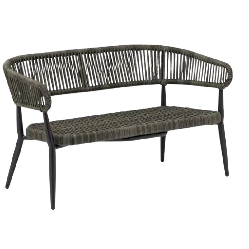 Sofá exterior cuerda y aluminio 2 plazas | Terraza y jardín