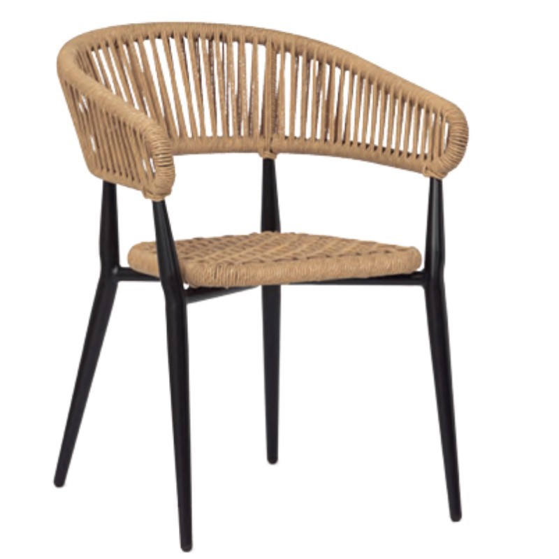 Silla exterior de cuerda y aluminio | Terraza y jardín