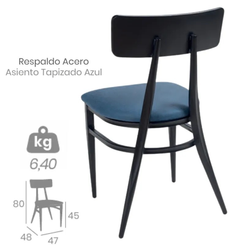 Silla Montana Respaldo Acero | Personalizable para Hostelería