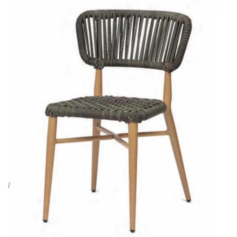Silla exterior aluminio y cuerda apilable | Terraza y jardín
