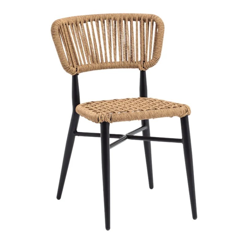 Silla exterior aluminio y cuerda apilable | Terraza y jardín