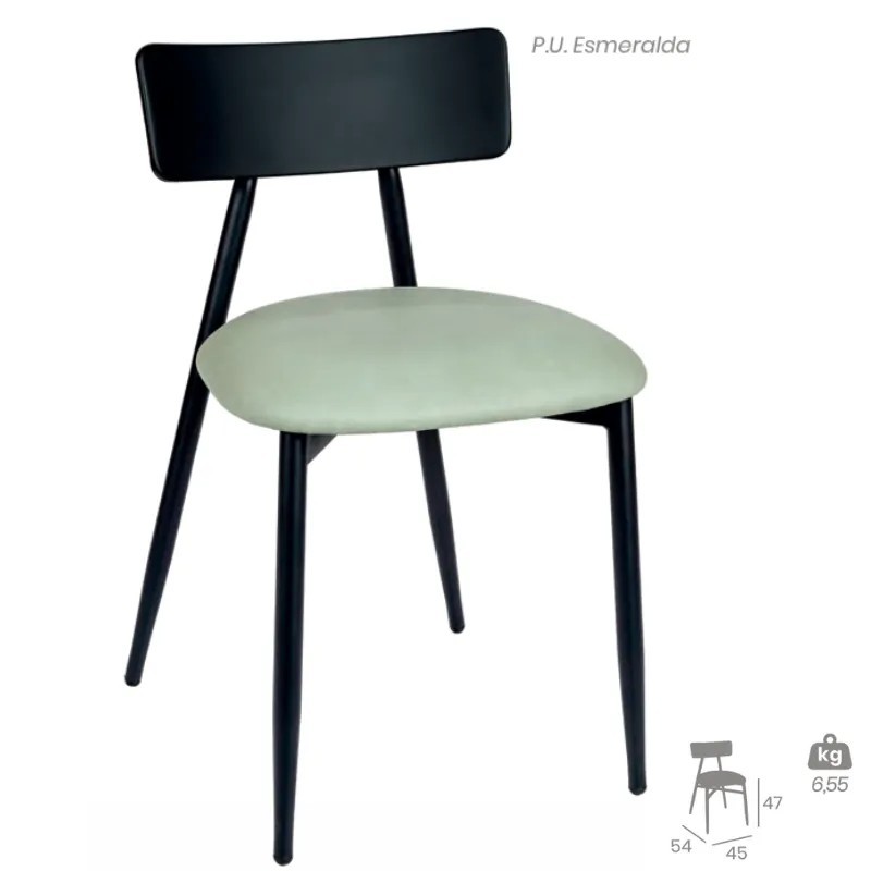 Silla Dallas Respaldo Acero | Silla Personalizable Hostelería