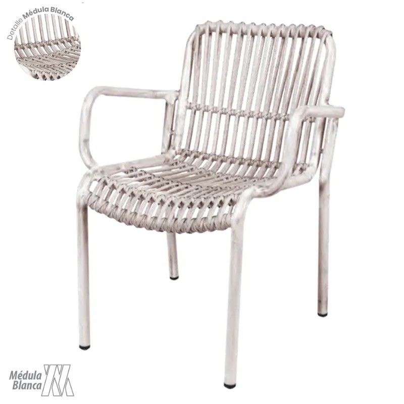 Sillón Brunch Exterior de Cuerda | Sillón Aluminio Moderno