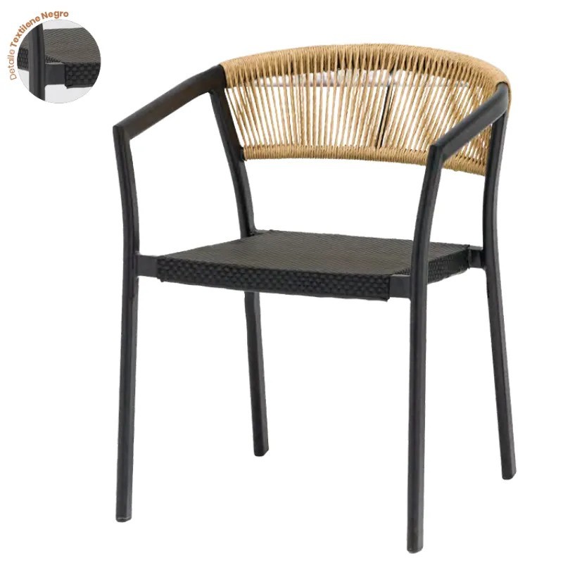 Sillón Seúl Exterior Apilable | Sillón Aluminio Textilene y Rope