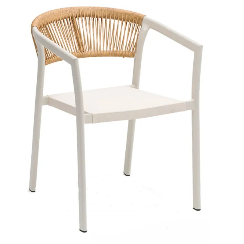 Sillón Seúl Exterior Apilable | Sillón Aluminio Textilene y Rope 2