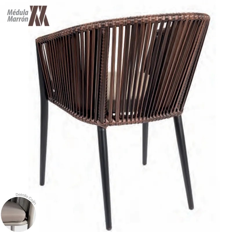 Sillón Pravia Exterior con Cojín | Sillón Aluminio Médula o Rope