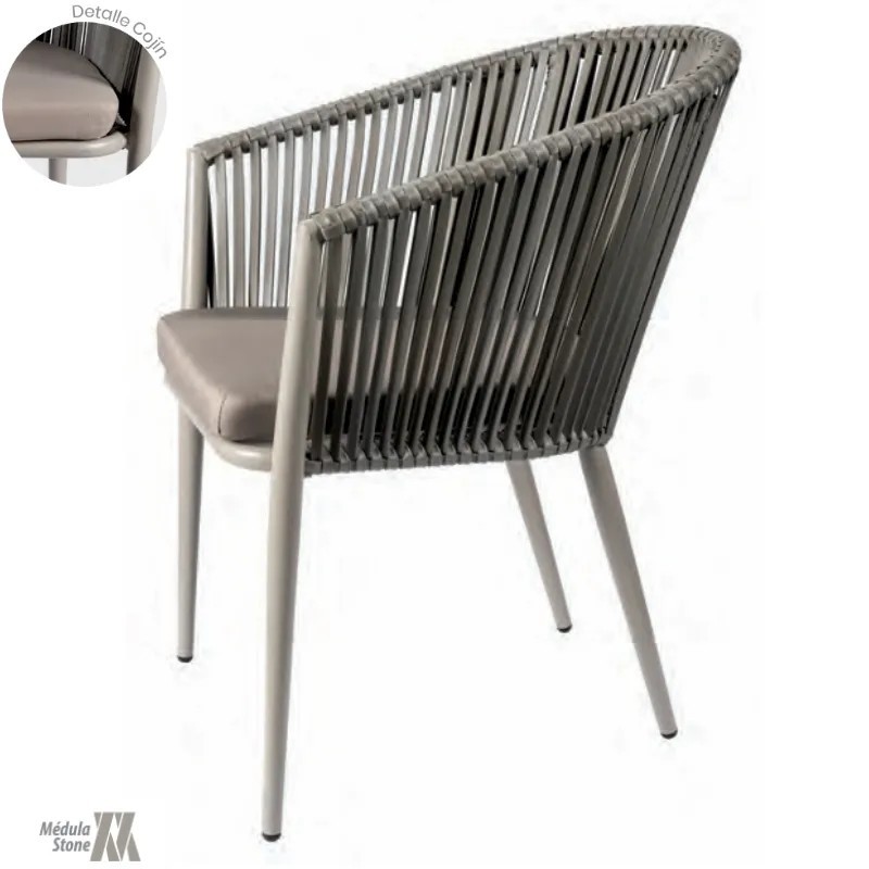 Sillón Pravia Exterior con Cojín | Sillón Aluminio Médula o Rope