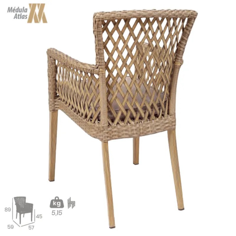 Sillón Kioto Médula Atlas Exterior | Sillón Aluminio con Cojín