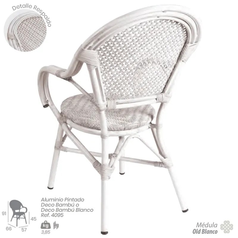 Sillón Anna Médula Exterior | Sillón Bistró Aluminio