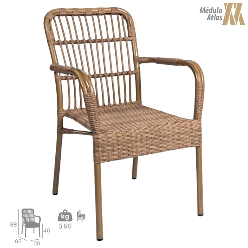 Sillón Madeira Médula Exterior | Sillón Aluminio Efecto Bambú
