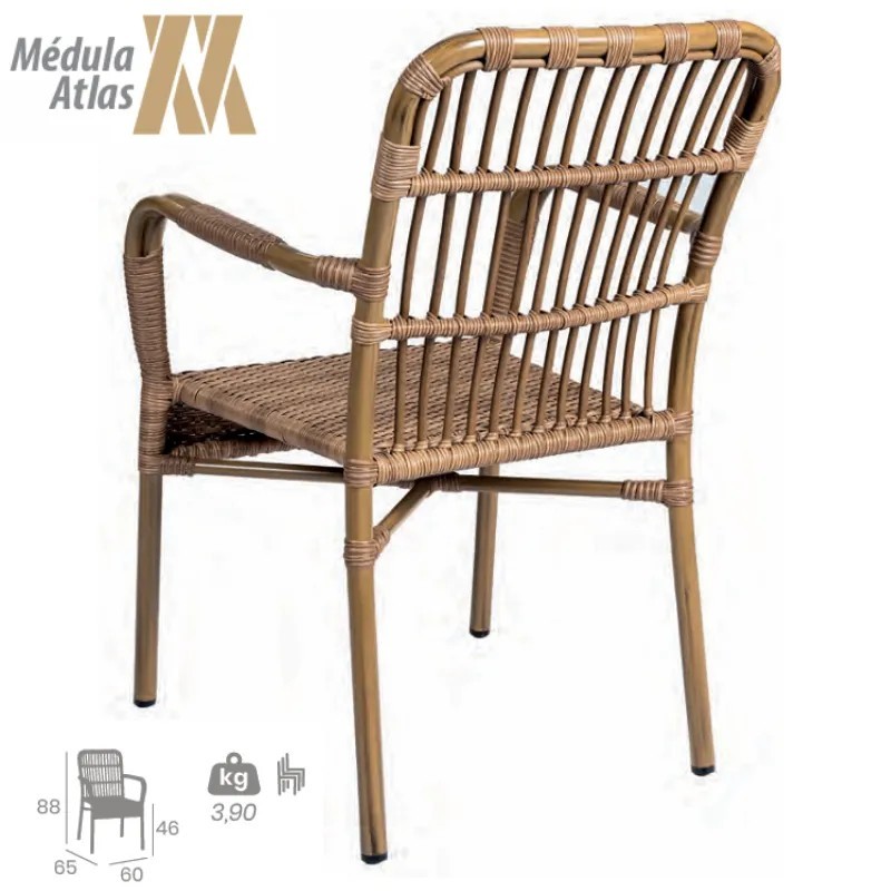 Sillón Madeira Médula Exterior | Sillón Aluminio Efecto Bambú