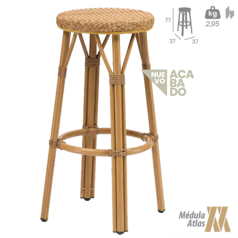 Banqueta Charlotte Médula Exterior | Taburete Aluminio Hostelería