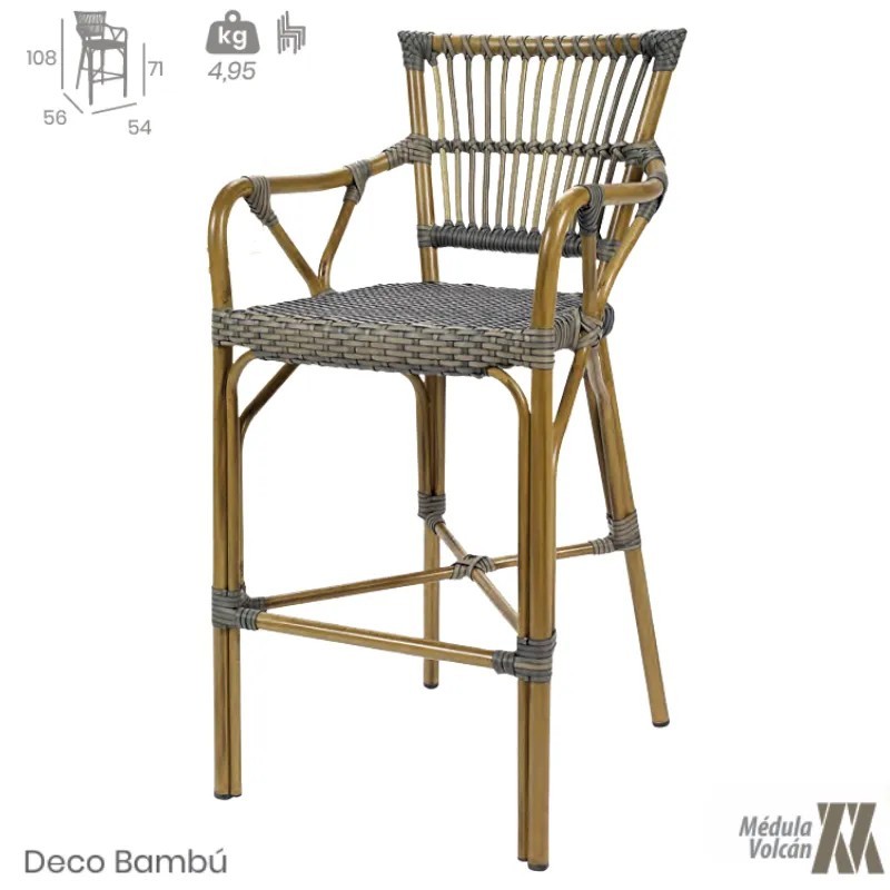 Banqueta Polinesia Médula Exterior | Taburete Aluminio Hostelería