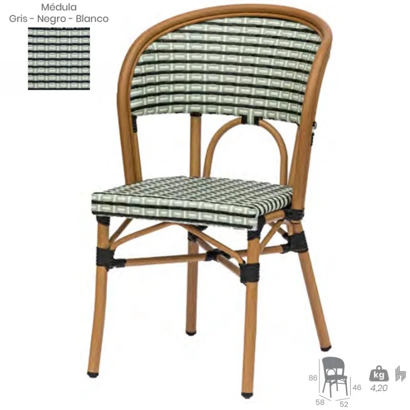 Silla Champagne Médula Exterior | Silla Aluminio Hostelería