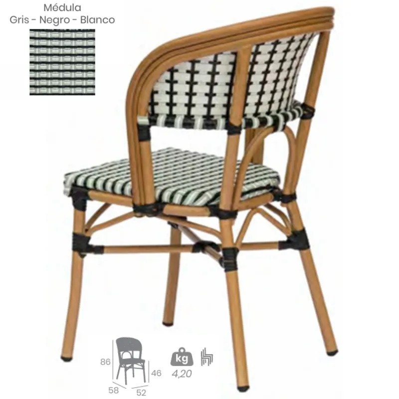 Silla Champagne Médula Exterior | Silla Aluminio Hostelería