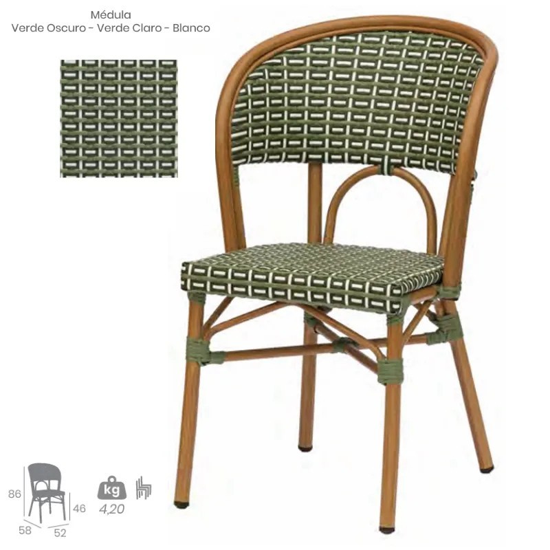 Silla Champagne Médula Exterior | Silla Aluminio Hostelería