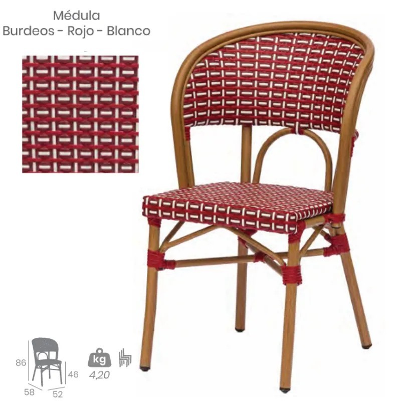 Silla Champagne Médula Exterior | Silla Aluminio Hostelería