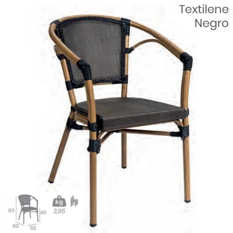 Sillón St. Tropez Textilene Exterior | Sillón Aluminio Hostelería