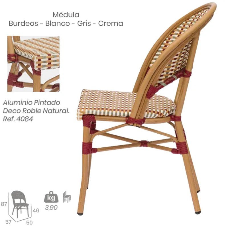 Silla Louvre Exterior Apilable | Silla Bistró de Médula Hostelería