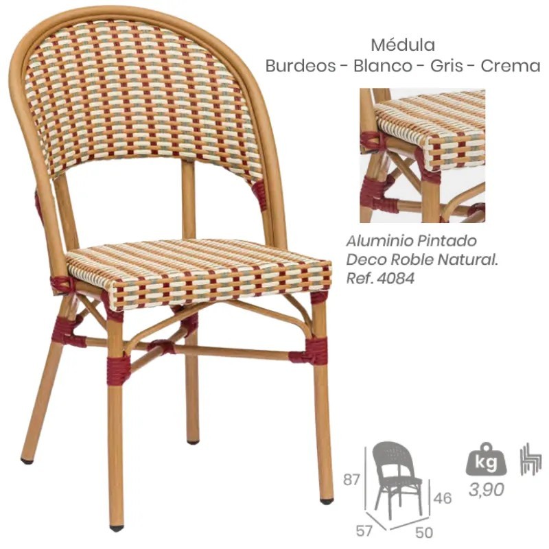Silla Louvre Exterior Apilable | Silla Bistró de Médula Hostelería