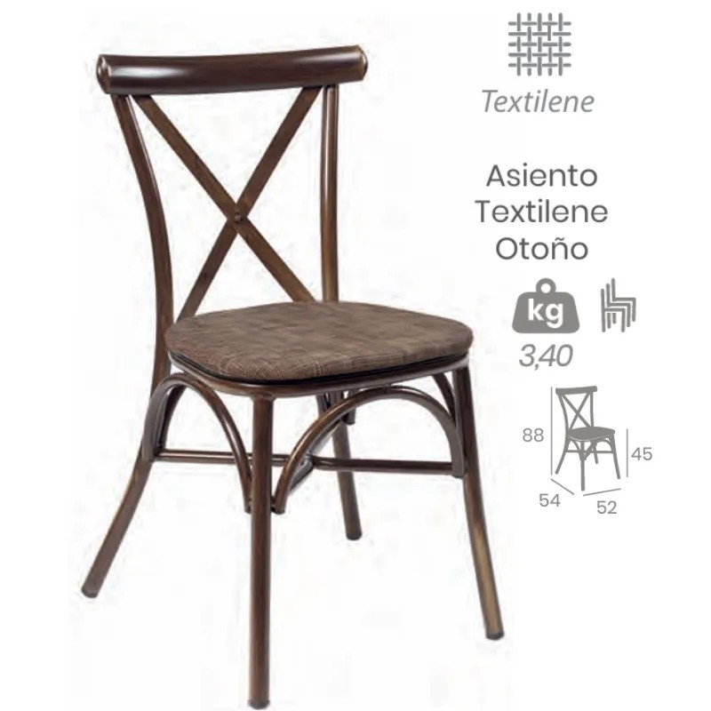 Silla Ático Personalizable | Silla Bistro Exterior Textilene, Médula o