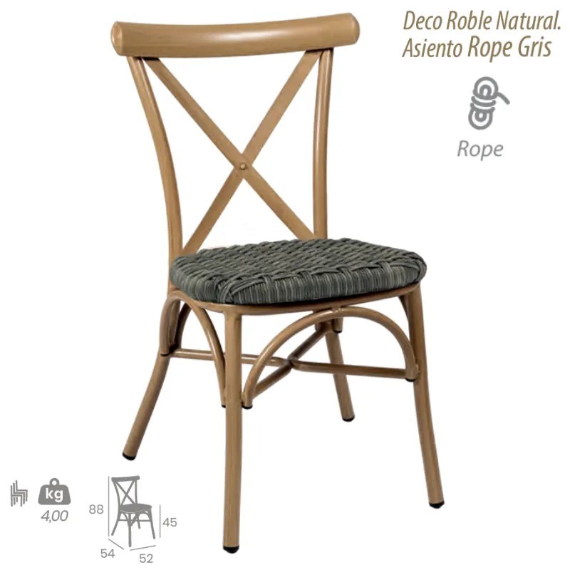 Silla Ático Personalizable | Silla Bistro Exterior Textilene, Médula o