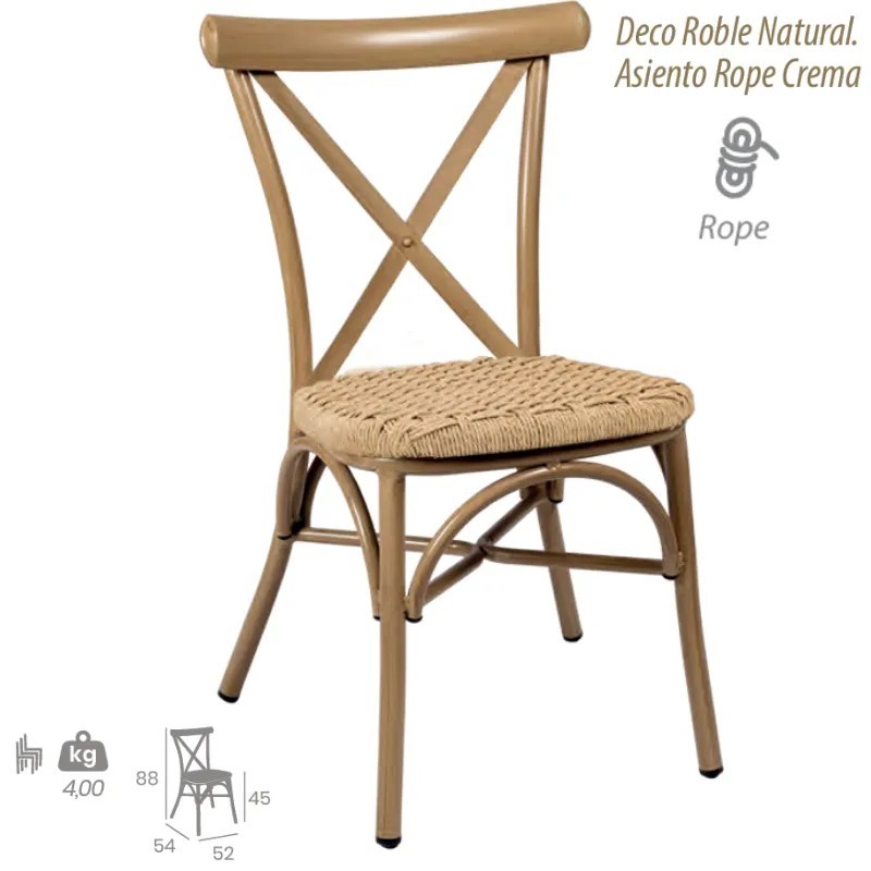 Silla Ático Personalizable | Silla Bistro Exterior Textilene, Médula o
